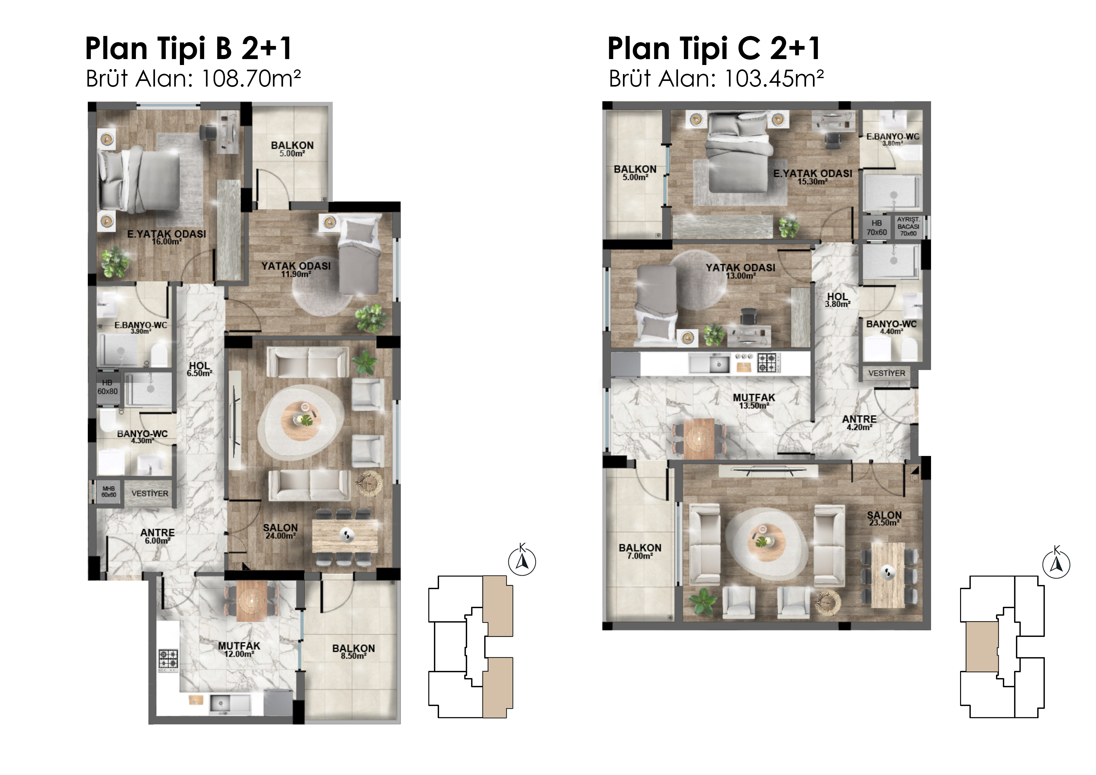 HasNova 2+1 Daire Kat Planı