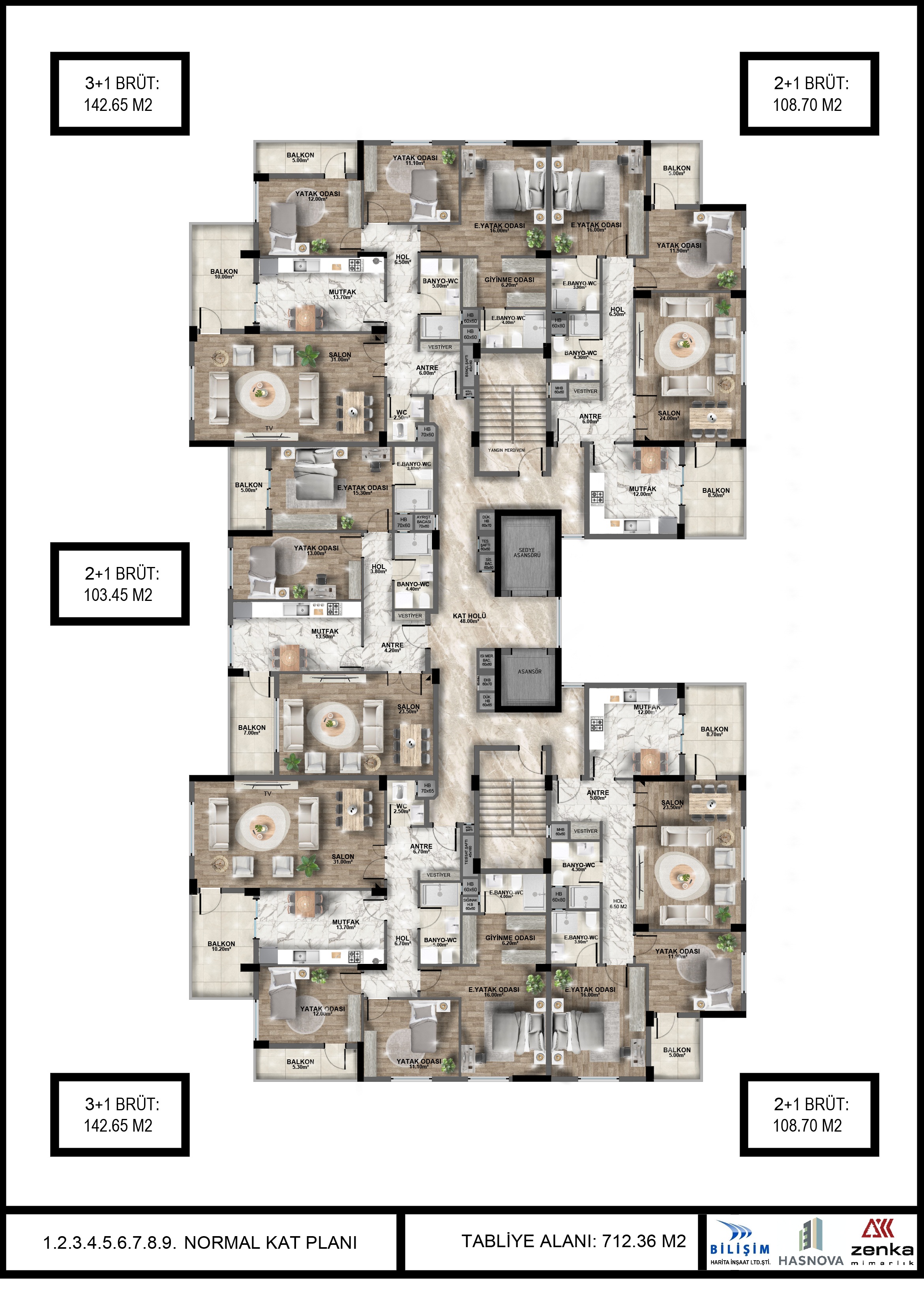 HasNova Normal Kat Planı